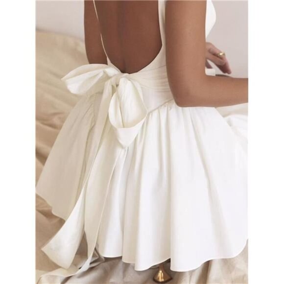 Backless Square Neck Mini Dress - Picture 15 of 16